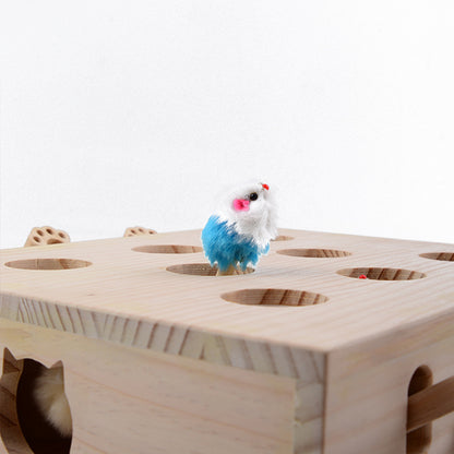 Upgraded Groundhog Cat Toy with Five Holes for Play