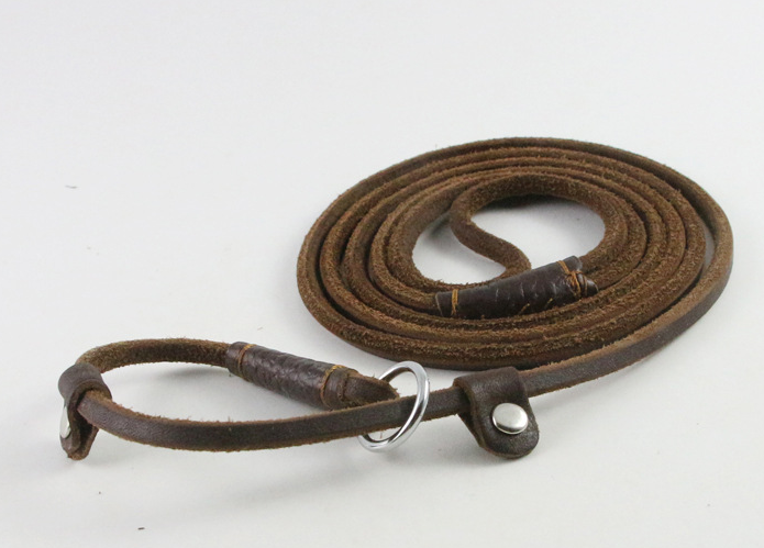 Non-Slip Handmade Leather Dog Collar and Leash (Single)