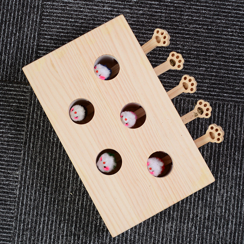 Upgraded Groundhog Cat Toy with Five Holes for Play