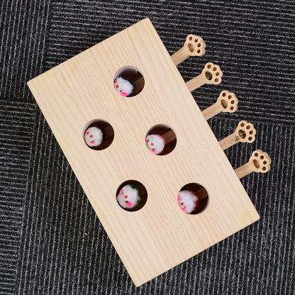 Upgraded Groundhog Cat Toy with Five Holes for Play