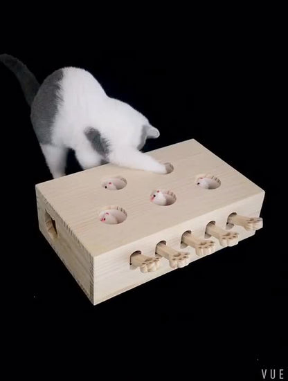 Upgraded Groundhog Cat Toy with Five Holes for Play